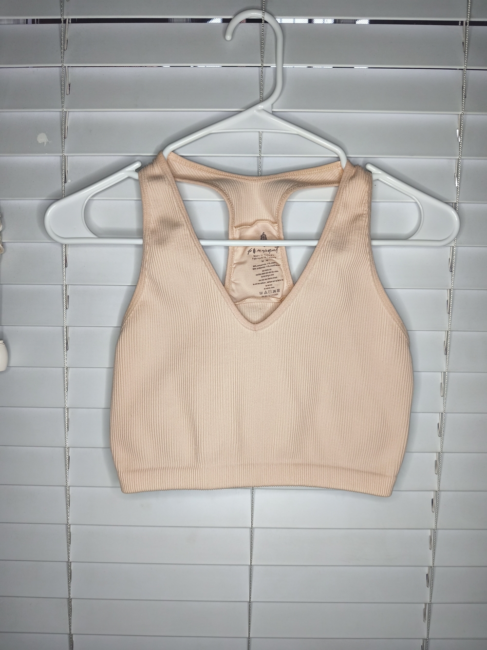 FP Movement Free People Throw Racerback Ribbed Crop Tank Top Peach Size M Medium